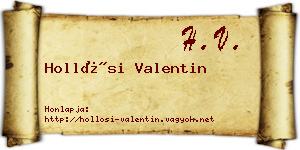 Hollósi Valentin névjegykártya
